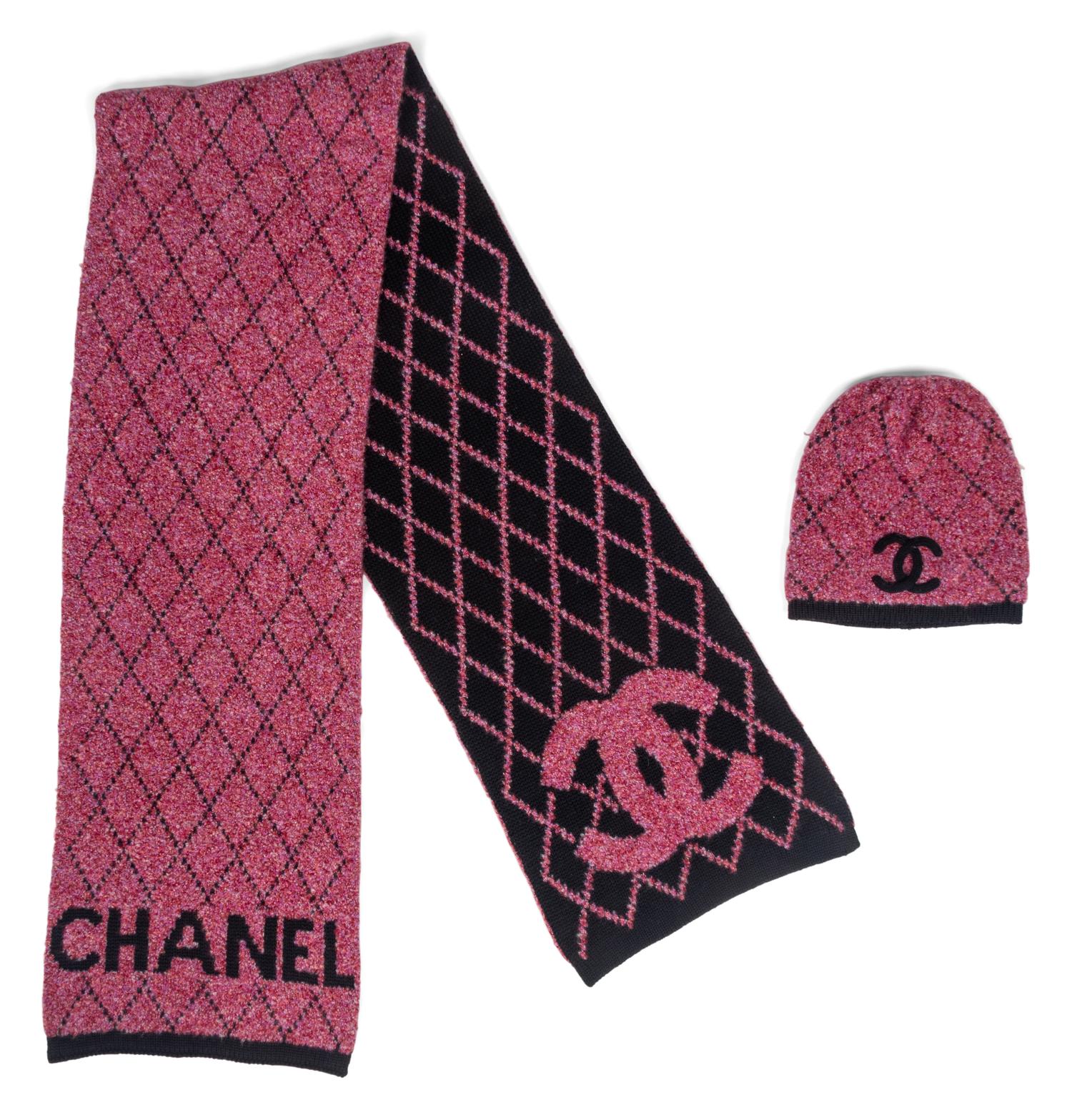 Chanel Knit Cap and Scarf Set