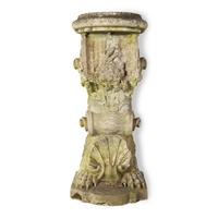 A Carved Marble Garden Pedestal
