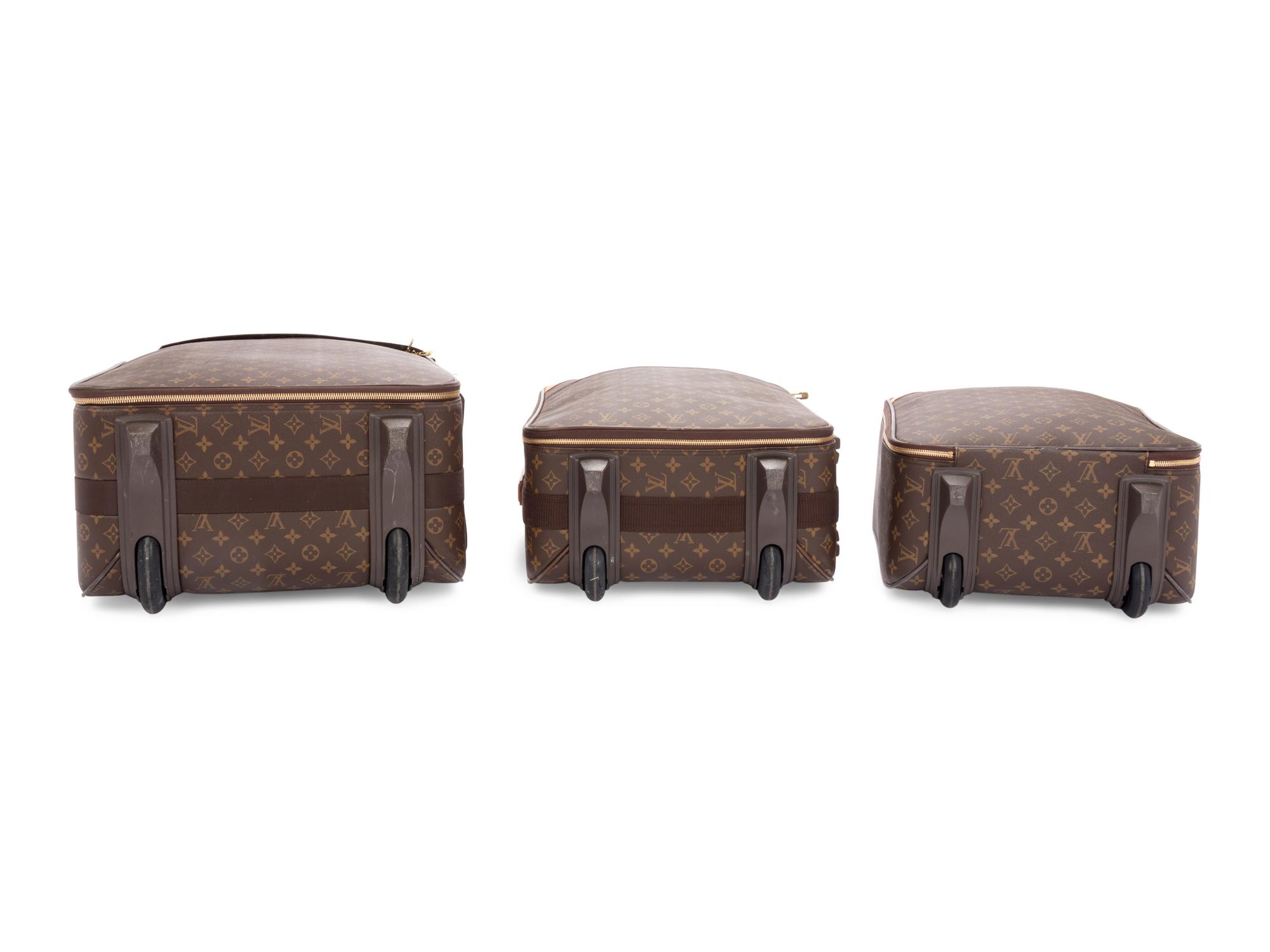 Three Louis Vuitton Monogram Rolling Luggage Pieces, 1990-2000s