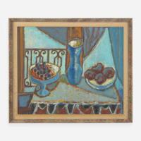 Nikolai Alexandrovich Isaev (Ukrainian, 1891-1977) Still Life with Plate of Fruit, Vase and Compote