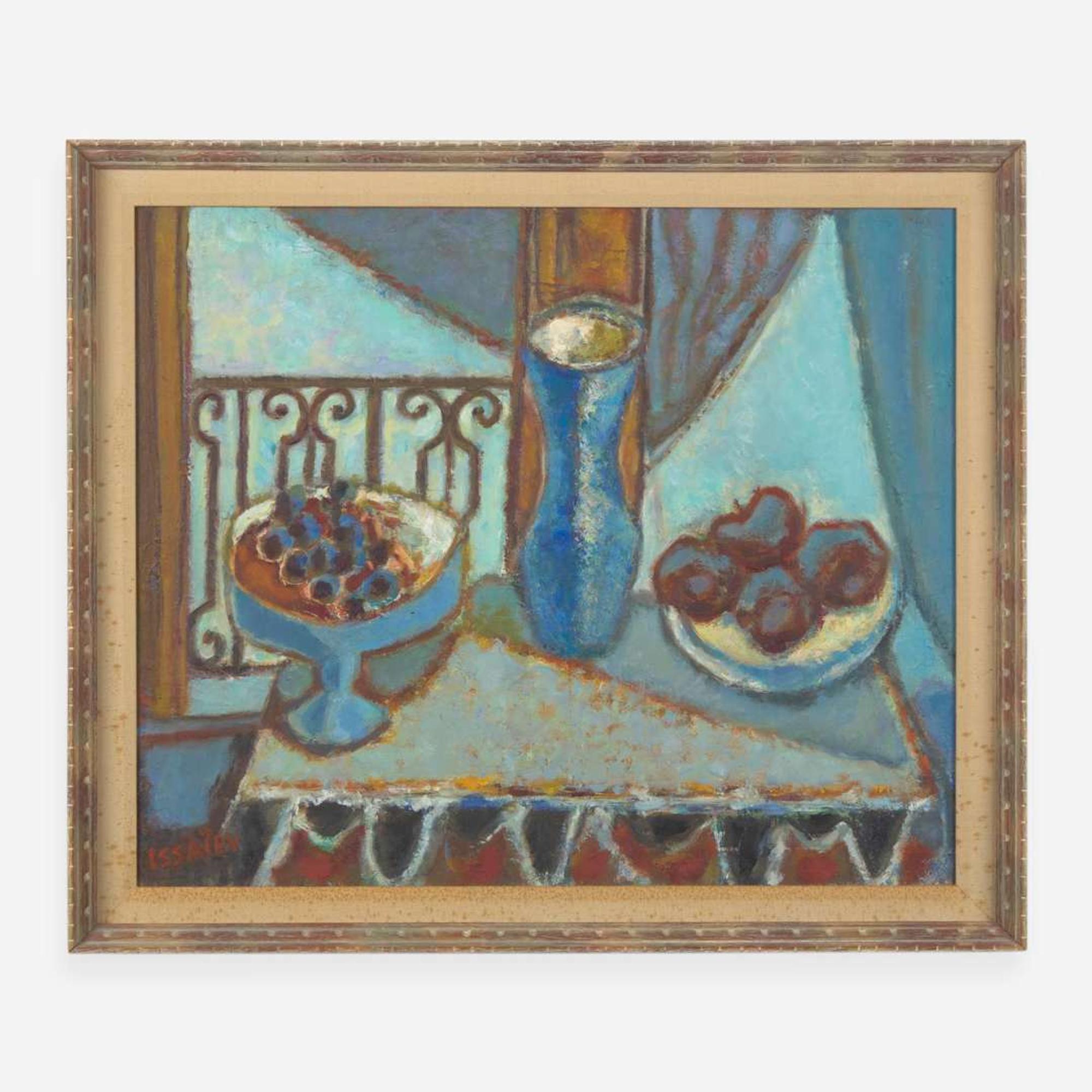 Nikolai Alexandrovich Isaev (Ukrainian, 1891-1977) Still Life with Plate of Fruit, Vase and Compote