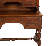 An English Carved Oak Bureau Cabinet