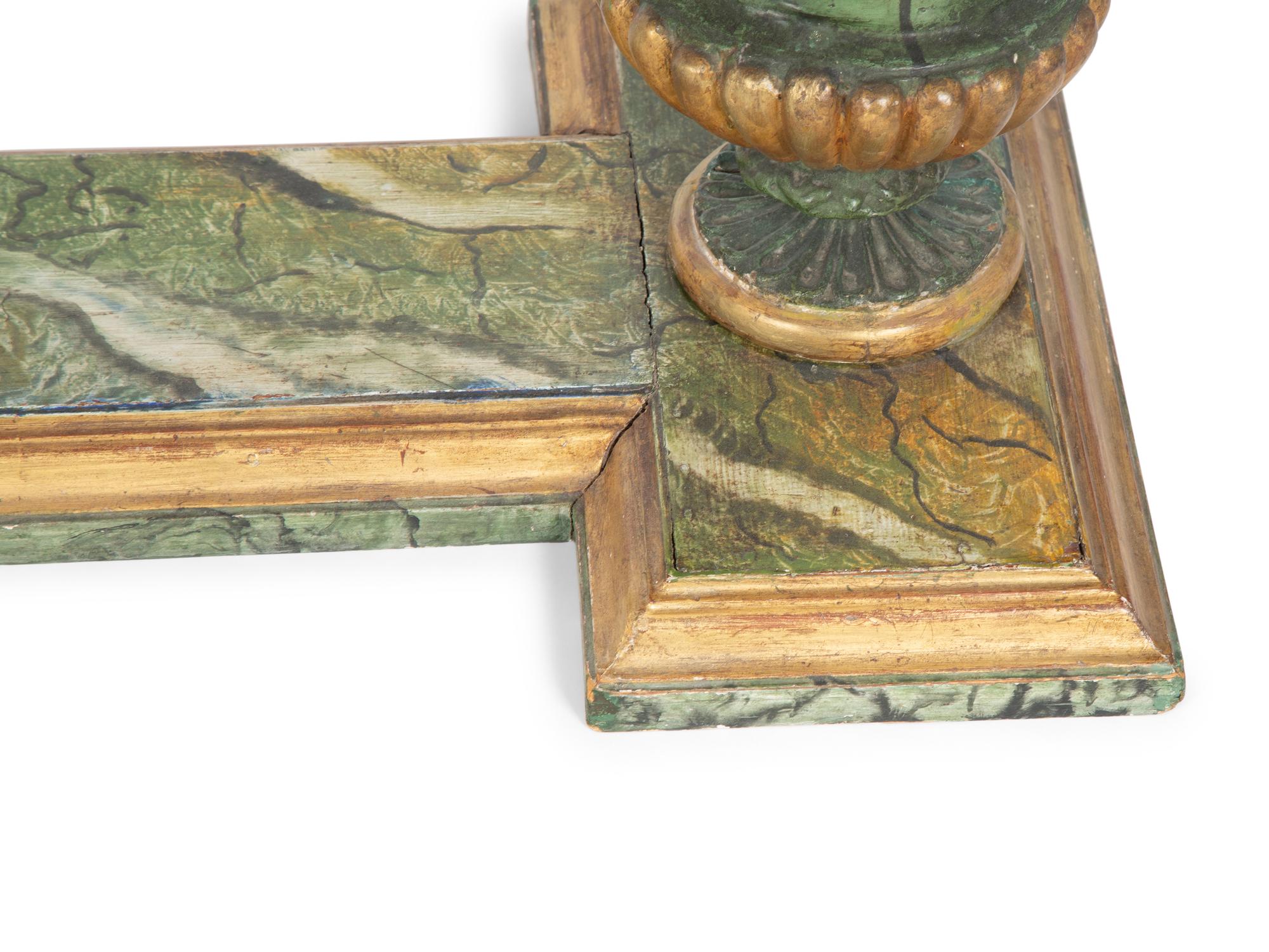An Italian Faux Marble and Giltwood Two-Pedestal Coffee Table — 20TH CENTURY