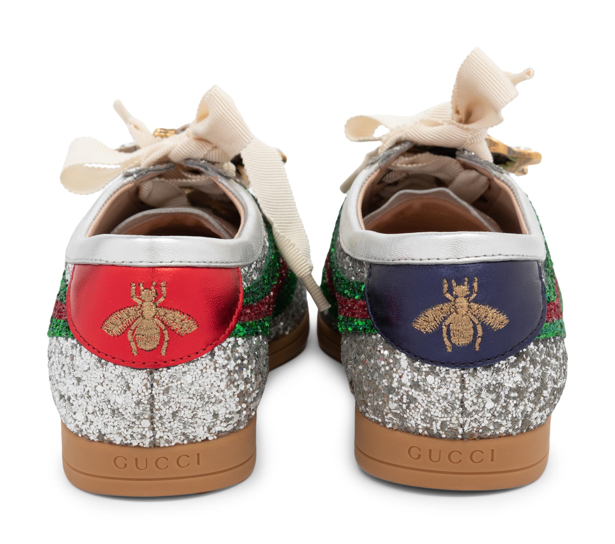 Gucci Silver Shoes with Bee, Unworn