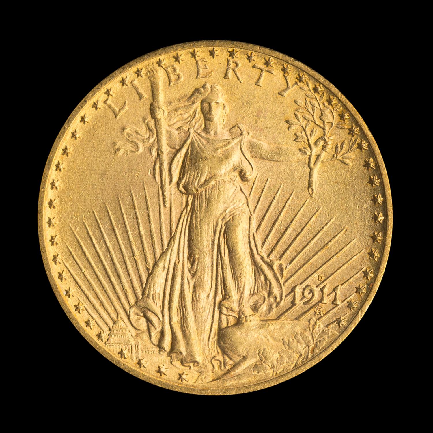 A United States 1911-D St. Gaudens $20 Gold Coin