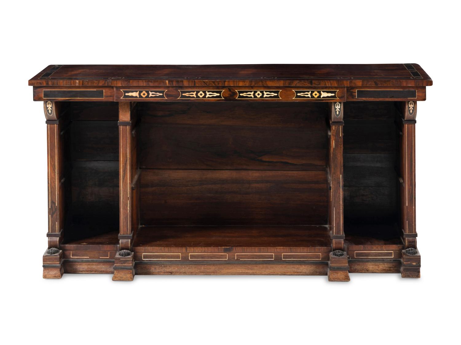 A Regency Ebony Inlaid Rosewood Server