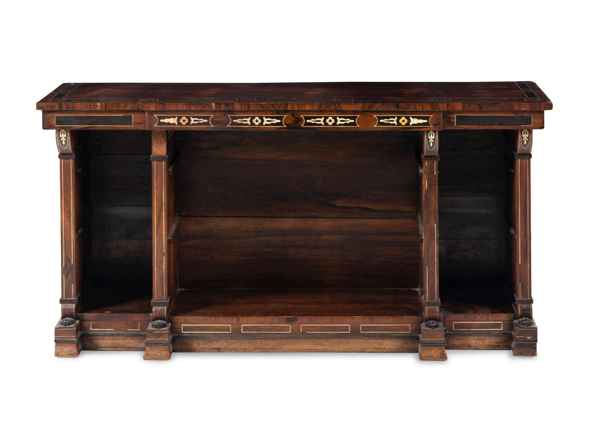 A Regency Ebony Inlaid Rosewood Server