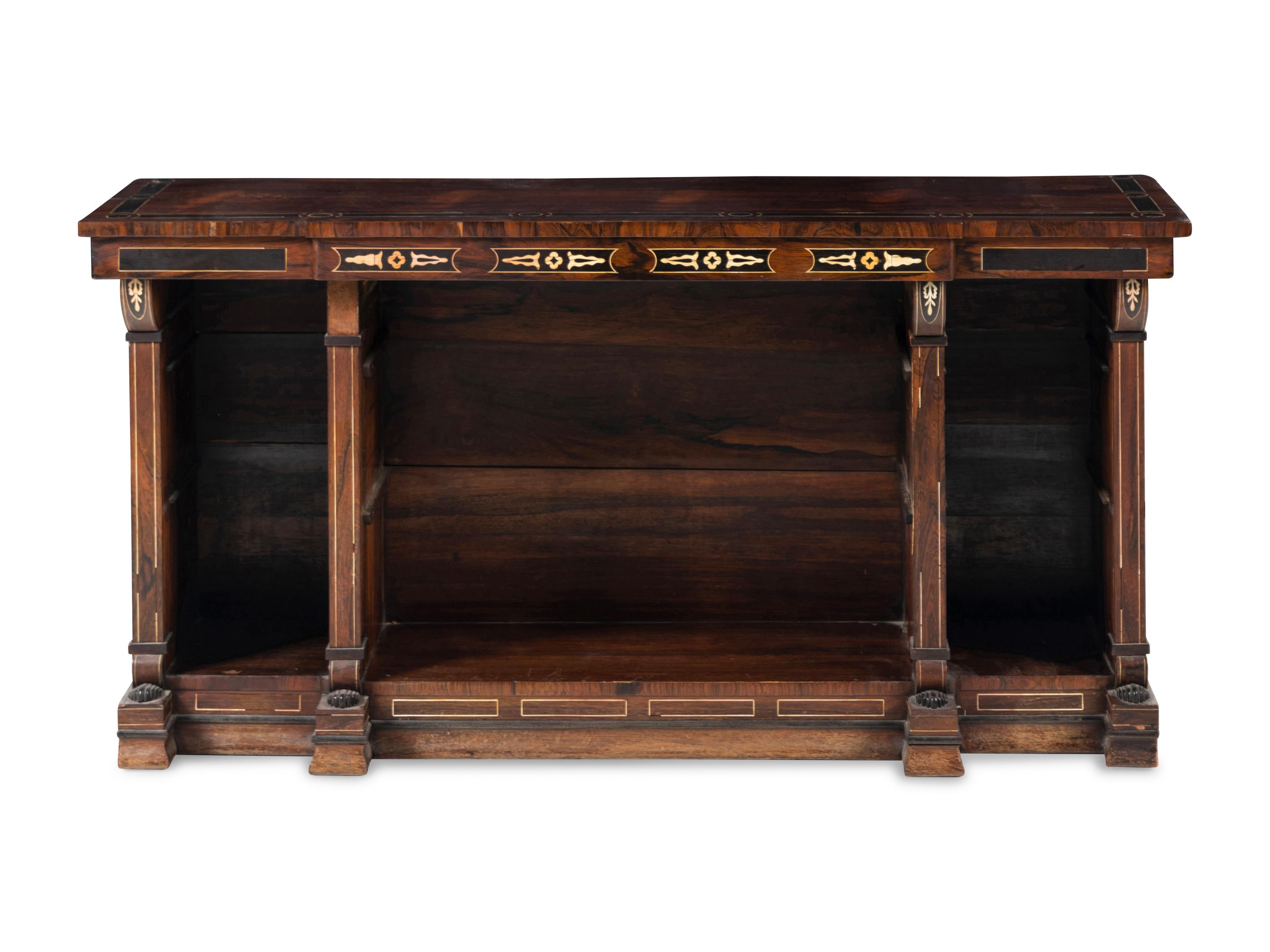 A Regency Ebony Inlaid Rosewood Server