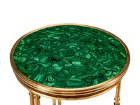 A Pair of Gilt Bronze, Mahogany and Malachite Side Tables