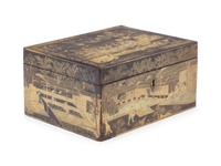 A Chinese Export Lacquer Double Tea Caddy