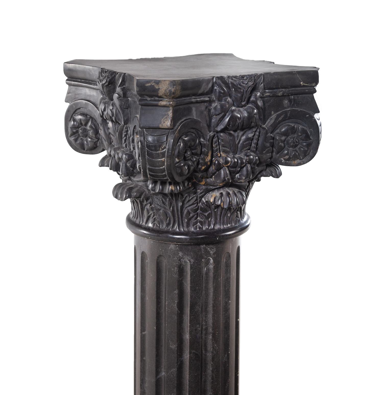 A Continental Carved Marble Pedestal