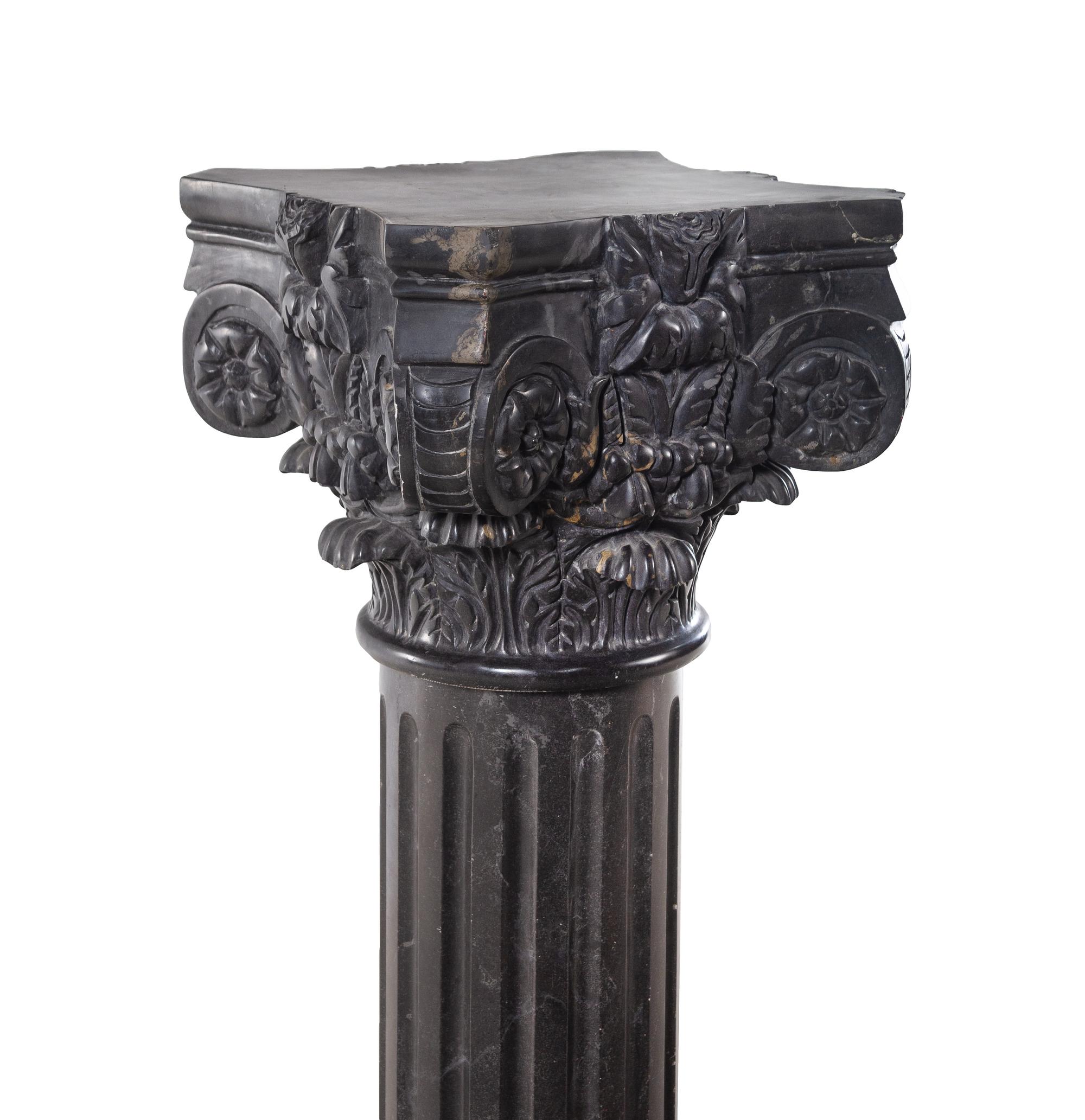 A Continental Carved Marble Pedestal