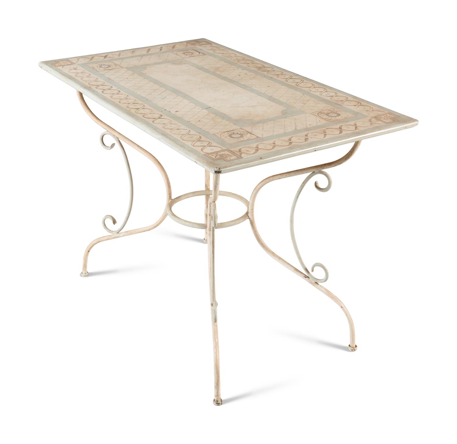A Painted Metal Garden Table