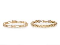 COLLECTION OF YELLOW GOLD BRACELETS