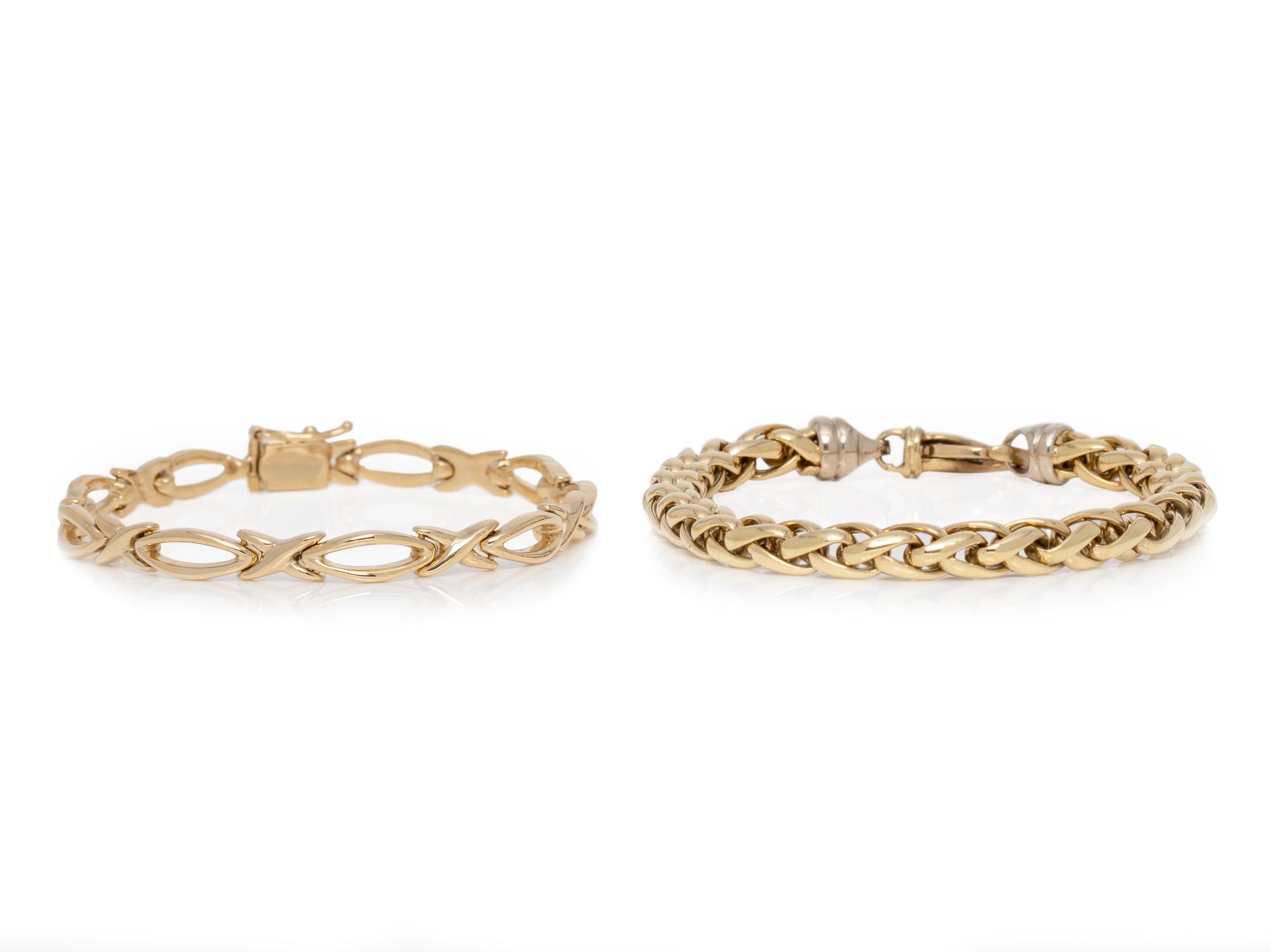 COLLECTION OF YELLOW GOLD BRACELETS