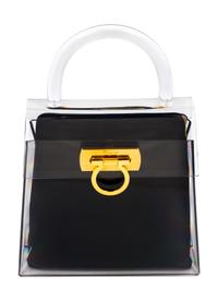 A Salvatore Ferragamo Lucite Top Handle Handbag, 7.75" x 7.75" x 4"; Handle drop: 3".