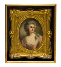 A Continental Portrait Miniature, Height overall 7 3/8 inches.
