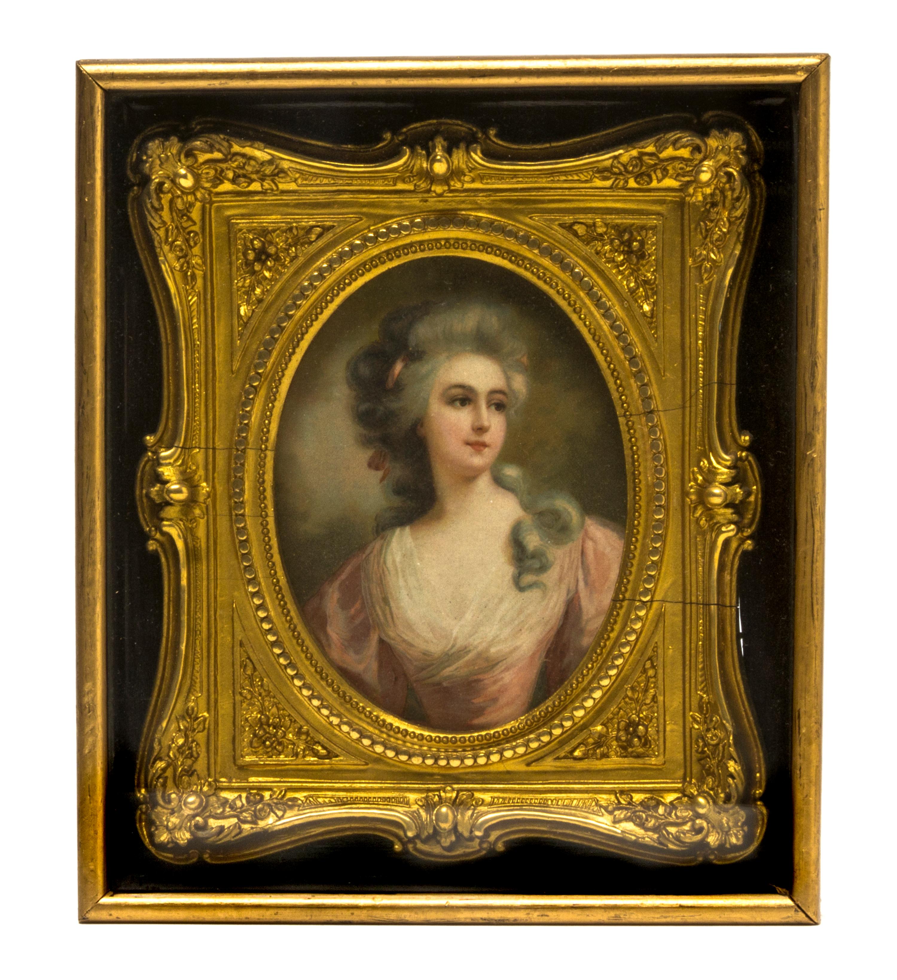 A Continental Portrait Miniature, Height overall 7 3/8 inches.