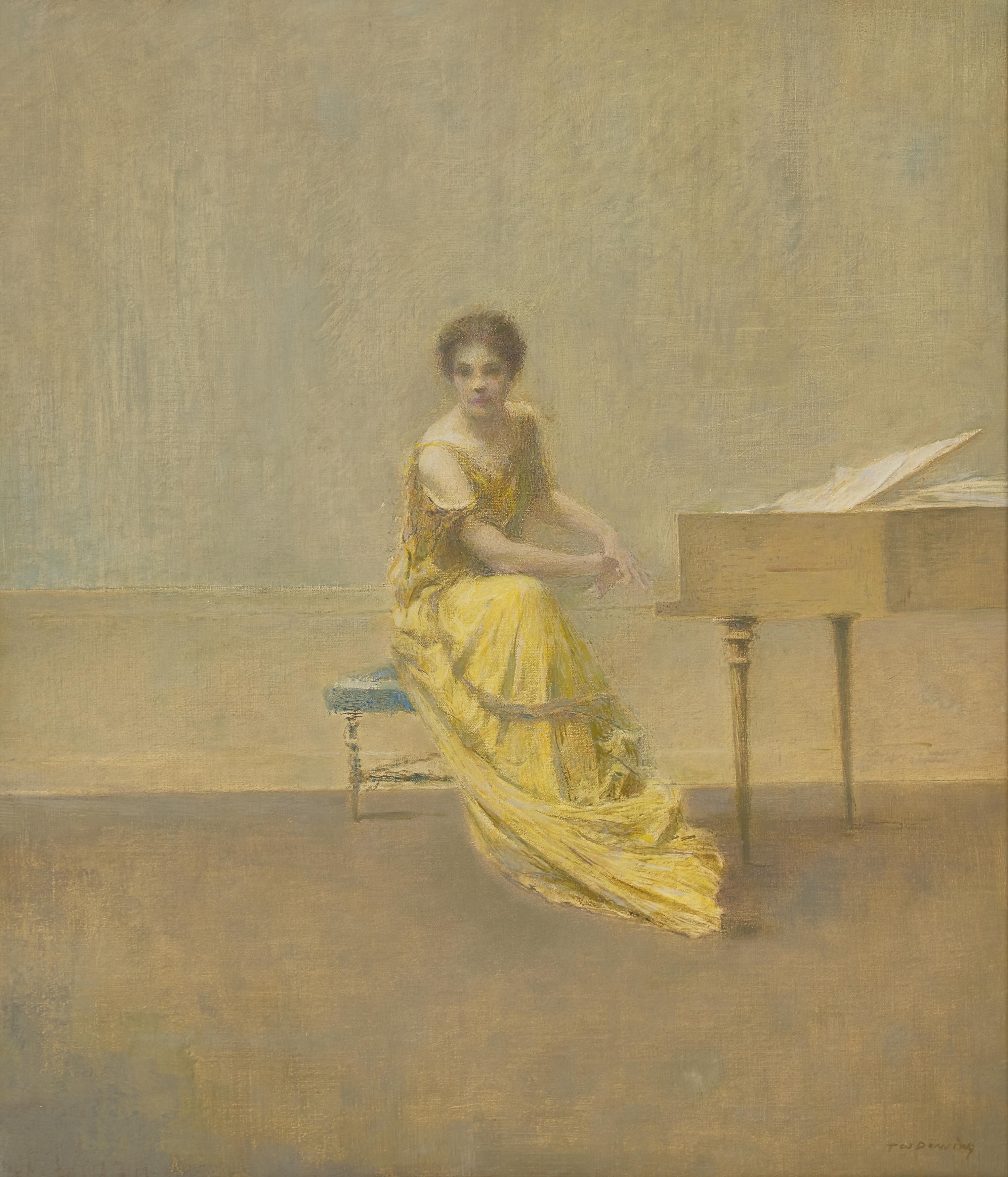 Thomas Wilmer Dewing (American, 1851-1938) — The Music Lesson , 1921