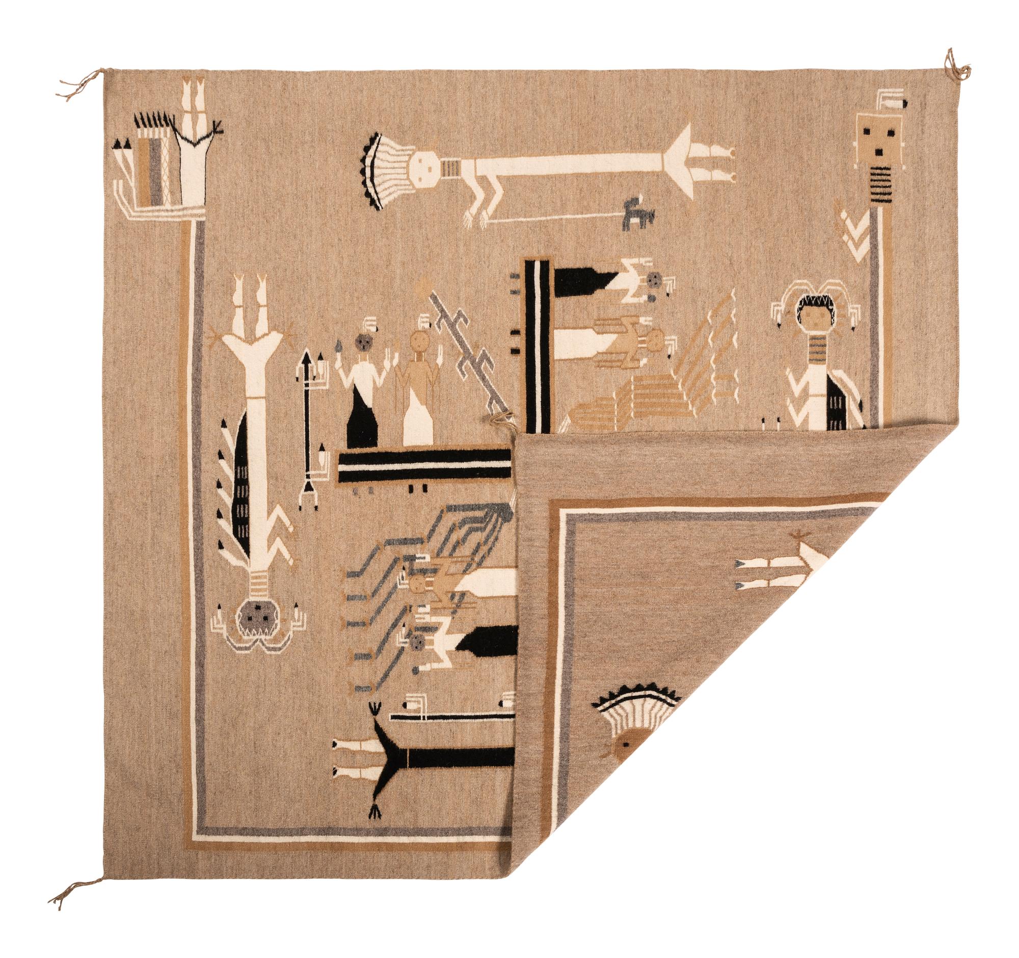 Award Winning Navajo Sandpainting Weaving, from the Nightway Chant
