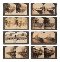 [BUFFALO SOLDIERS]. A group of 32 stereoviews of African American soldiers incl. 9th and 10th Cavalry Regiments. Ca 1890s-1900s.