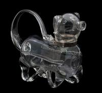 An English Glass Dog Decanter Height 7 x length 9 3/4 inches. — EARLY 20TH CENTURY