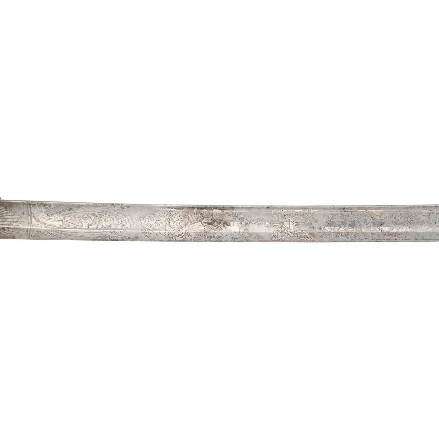 Imported US Model 1850 Foot Officers Sword Presented to Capt. E.R. Lee 11th CT from the Sharps Rifle Factory - KIA at New Bern with CDV