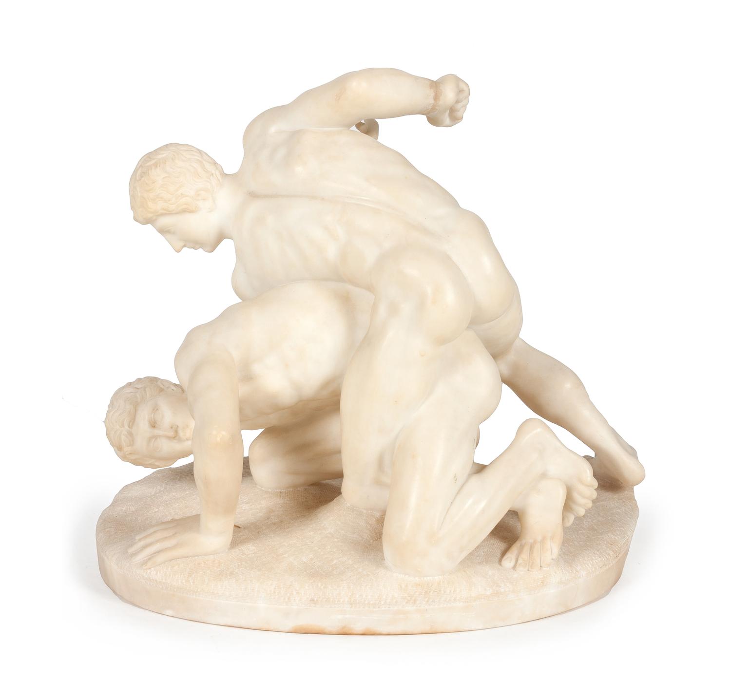 An Italian Alabaster Figural Group, after the Antique Width 17 inches. — 19TH/20TH CENTURY