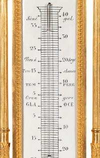 A French Neoclassical Gilt Bronze and Jasperware Cartel Clock and Barometer Set