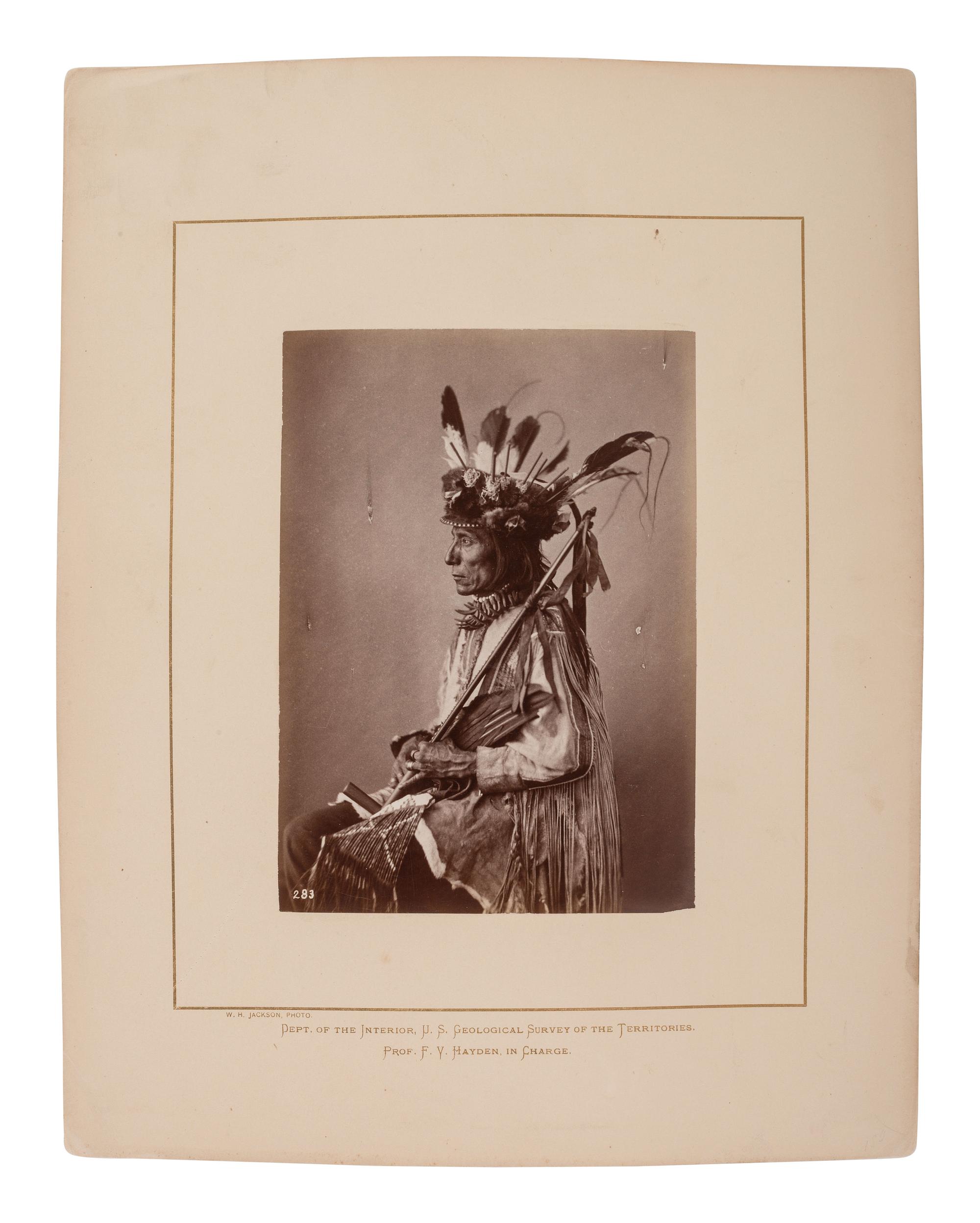 [GARDNER, Alexander (1821-1882), or William Henry JACKSON (1843-1942)]. Albumen photograph of Medicine Bear, Yankton Dakota. [Washington, DC. 1872].