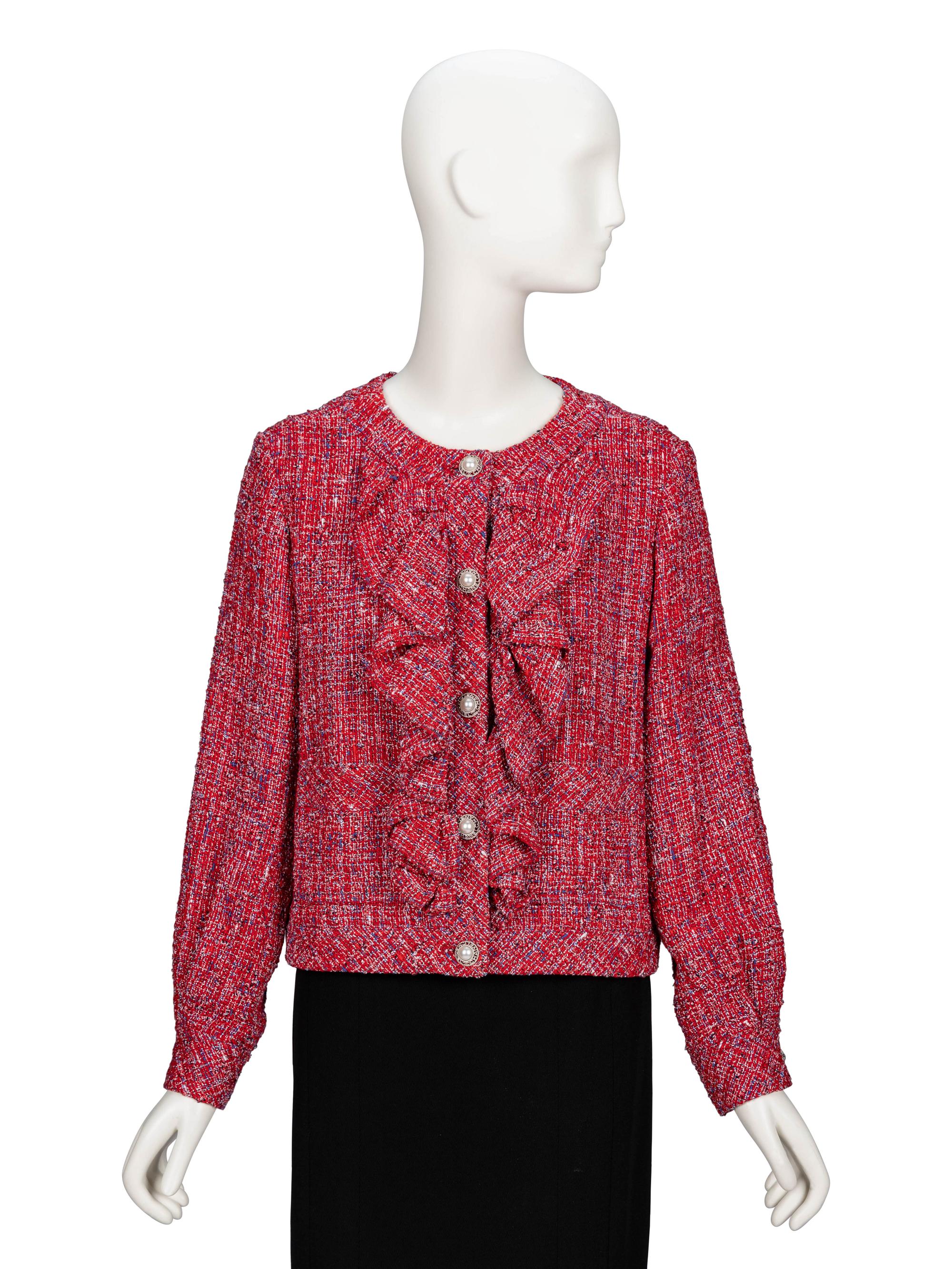 Chanel, Red Tweed Cardigan Jacket