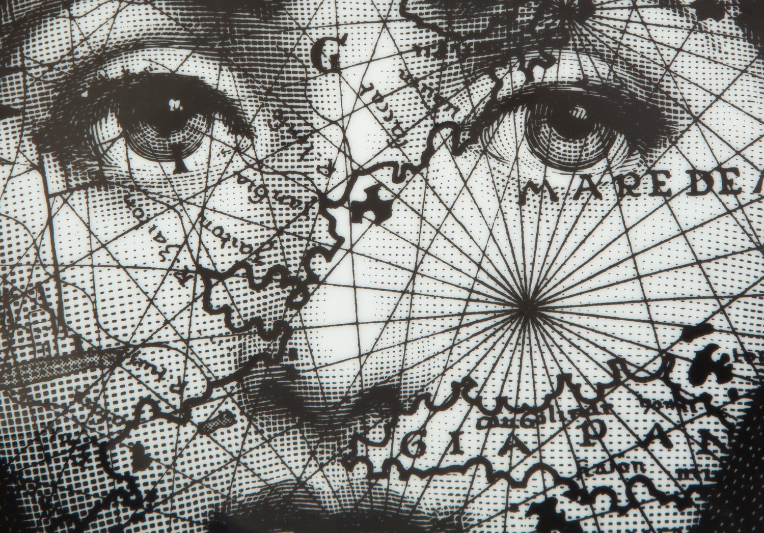 Two Porcelain Art Plates - Robert Longo Tiger Head 2 and Fornasetti Tema e Variazioni Motiv31 — 20th Century