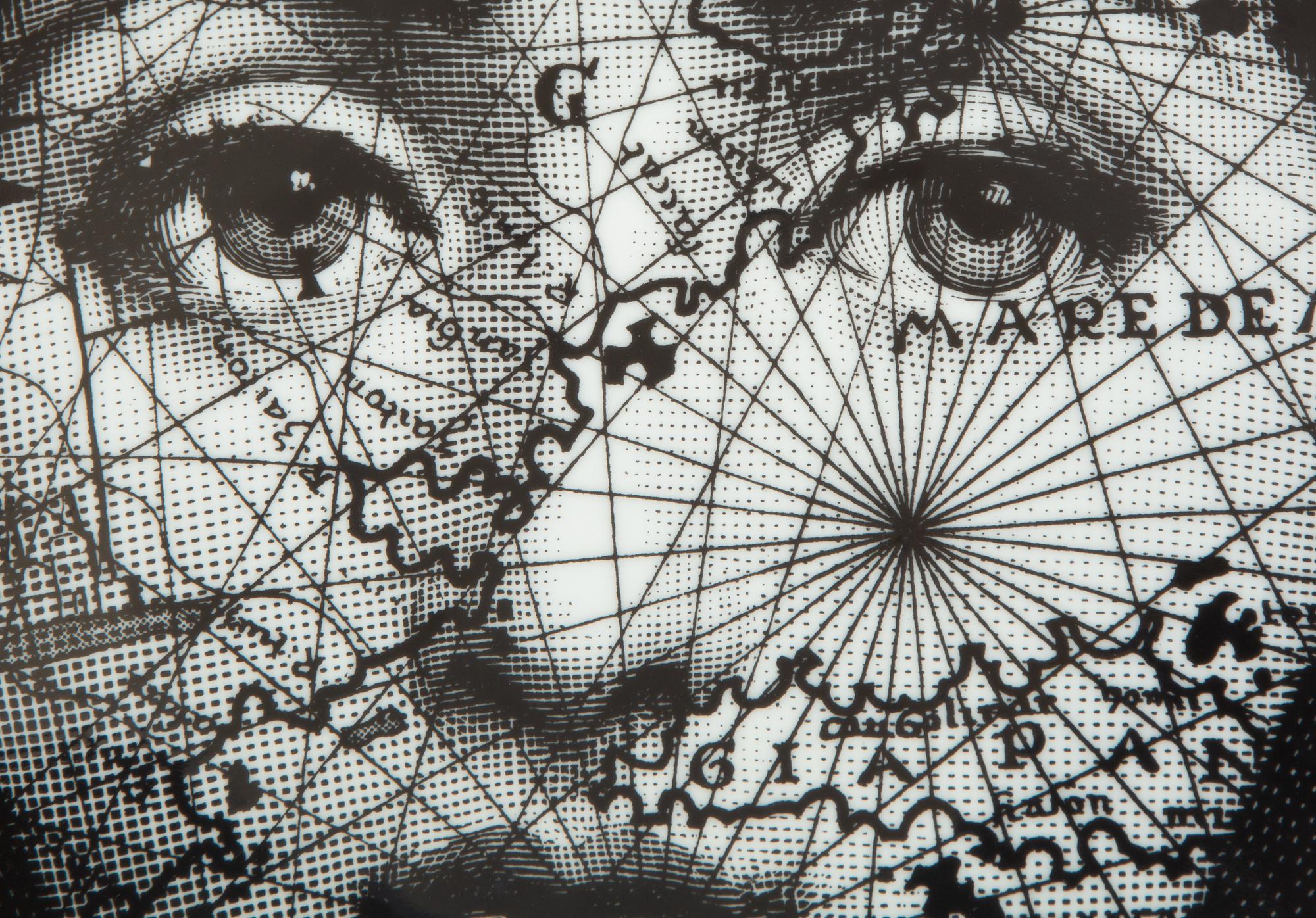 Two Porcelain Art Plates - Robert Longo Tiger Head 2 and Fornasetti Tema e Variazioni Motiv31 — 20th Century