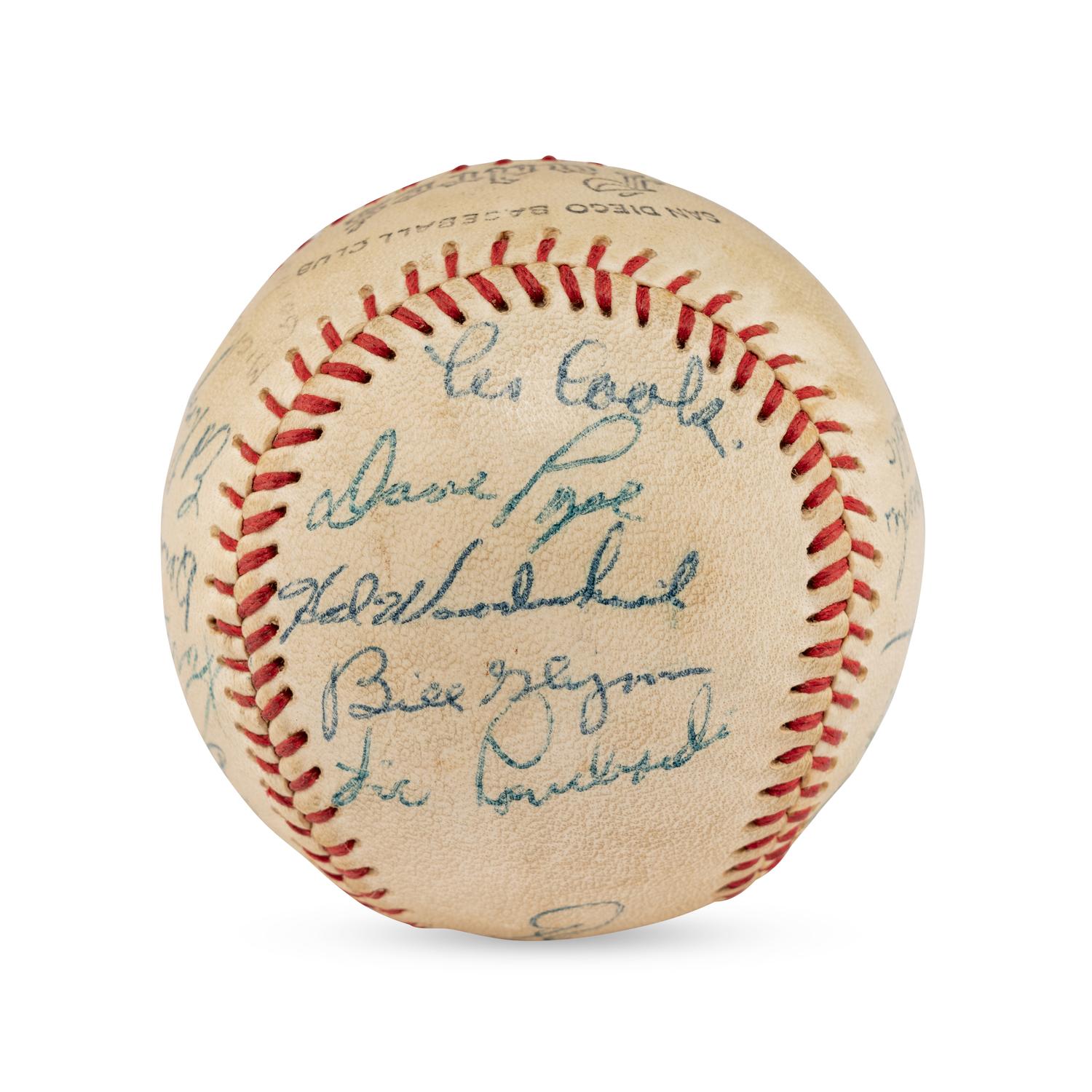 A 1957 San Diego Padres Team Signed Autograph Baseball