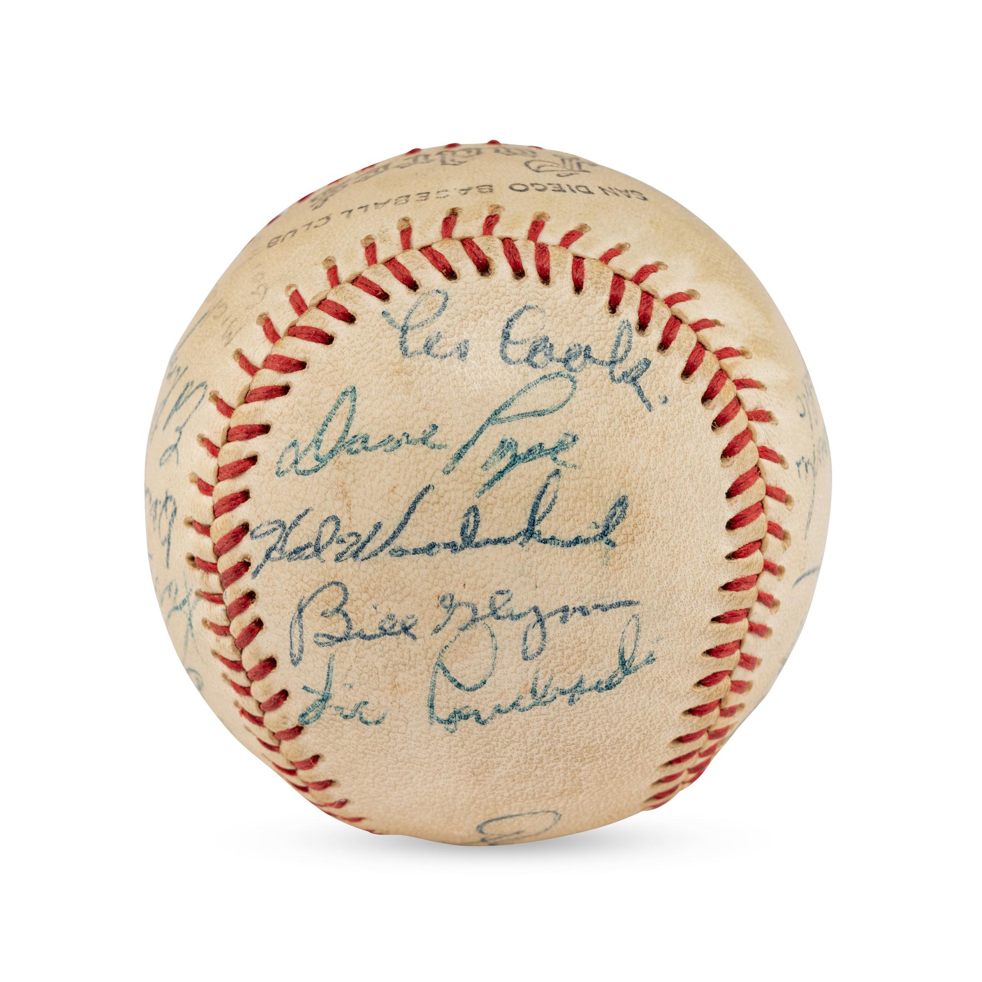 A 1957 San Diego Padres Team Signed Autograph Baseball