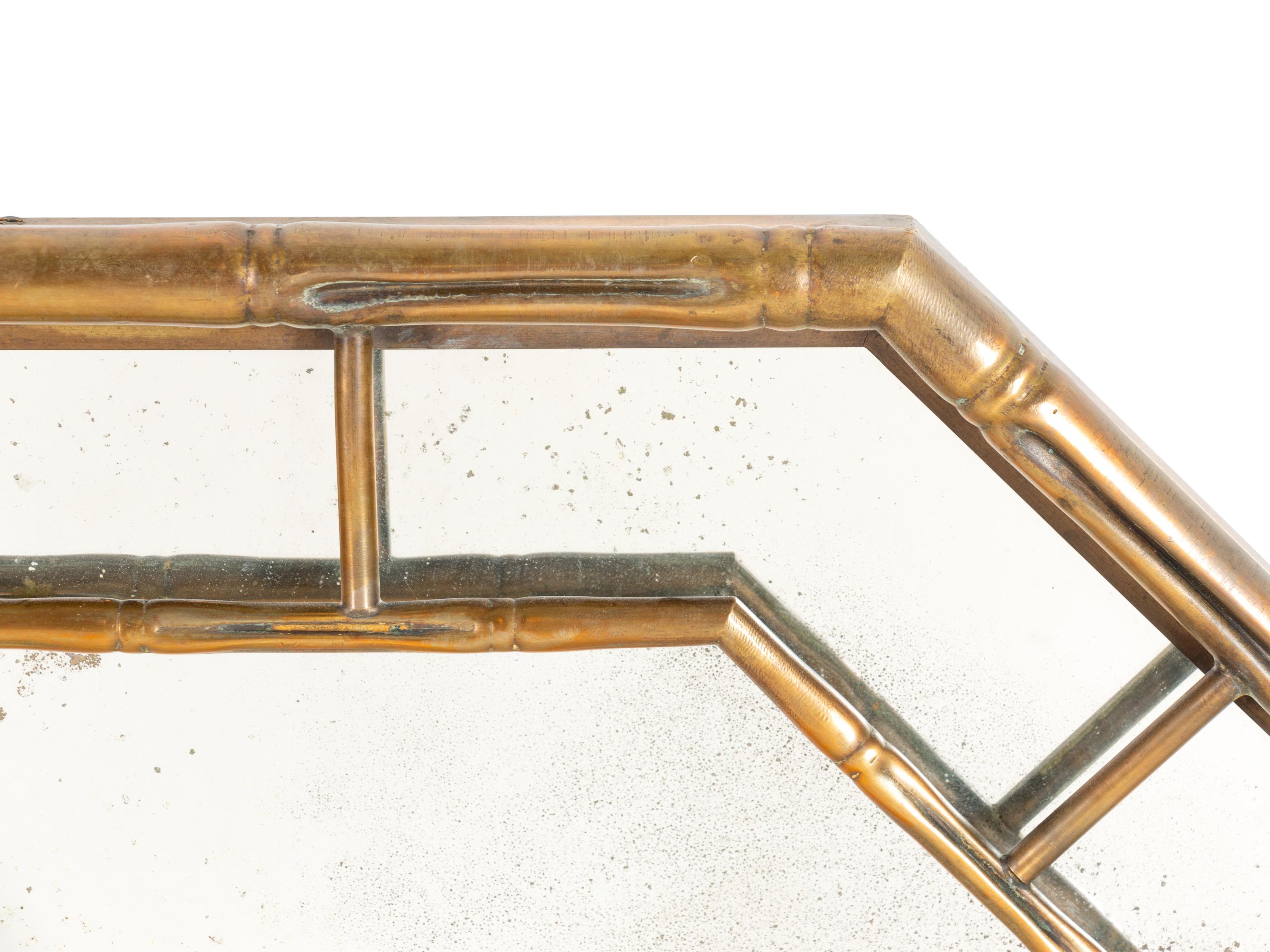 A Giltmetal Simulated Bamboo Mirror