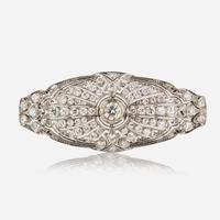 A Platinum and Diamond Brooch