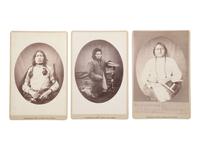 [CROSS, W.R. (1839-1907), photog.]. A group of 3 cabinet cards featuring Sitting Bull, Steps, and One Bull. Fort Randall, Dakota Territory: Bailey, Dix, and Mead, 1882.