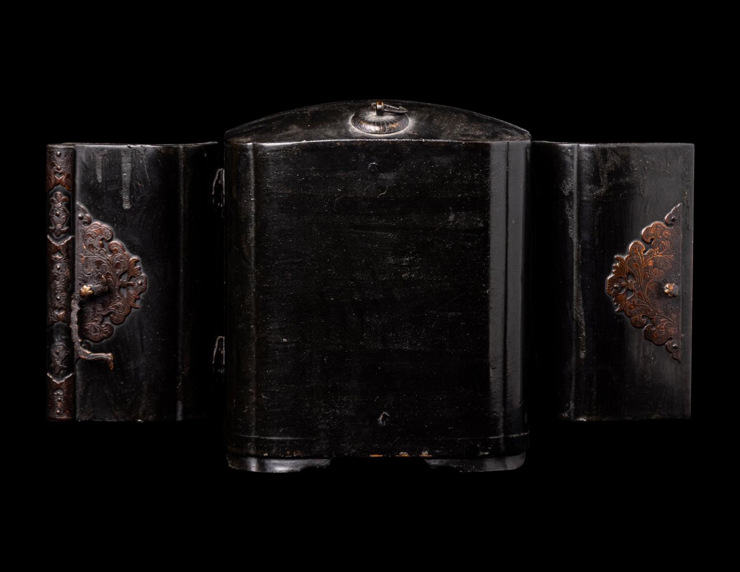 A Japanese Gilt Wood Traveling Shrine with Buddha