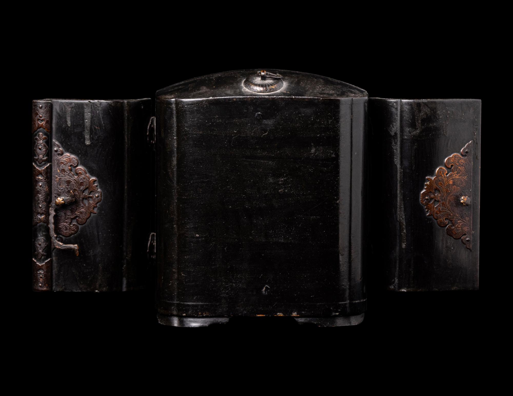 A Japanese Gilt Wood Traveling Shrine with Buddha