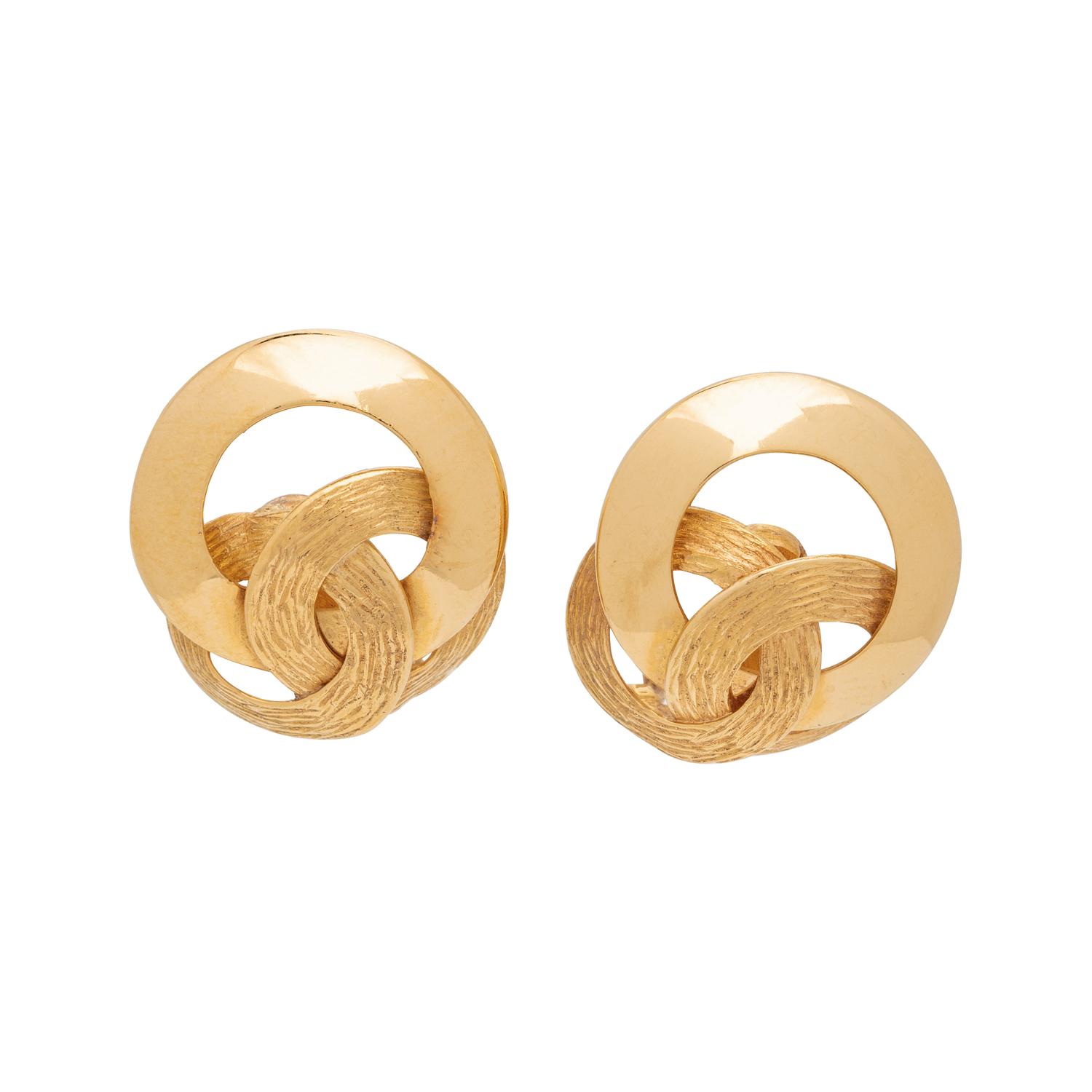 YELLOW GOLD BRACELET AND EARCLIPS