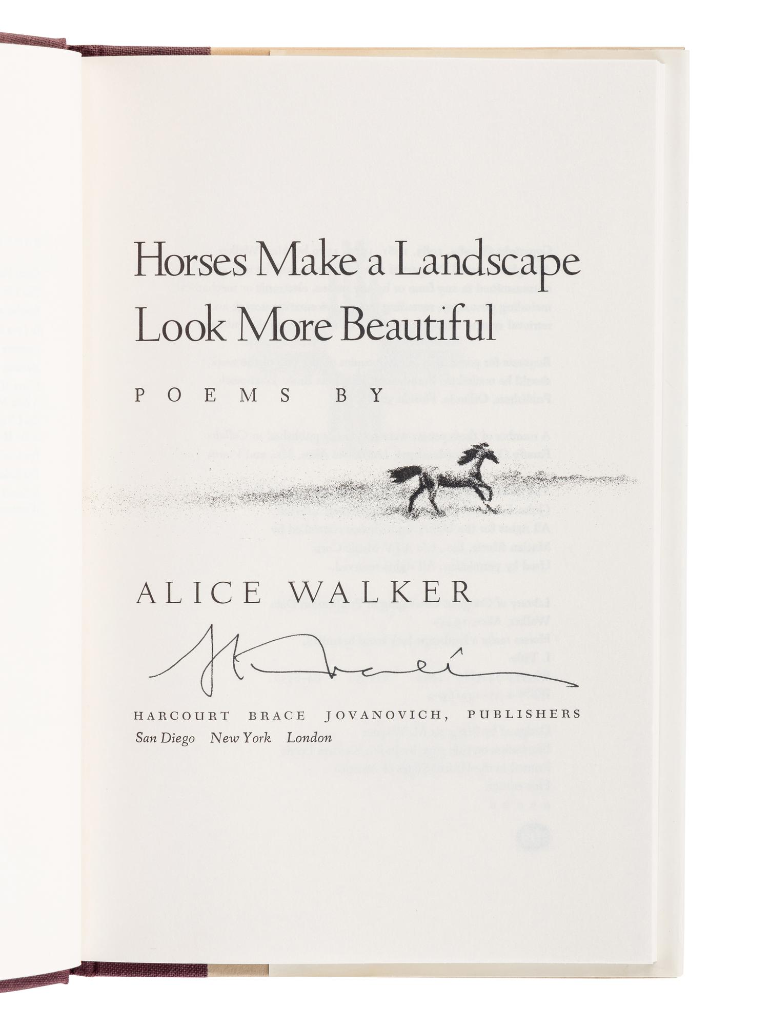 WALKER, Alice (b.1944). A group of 9 works, most SIGNED FIRST EDITIONS, comprising: