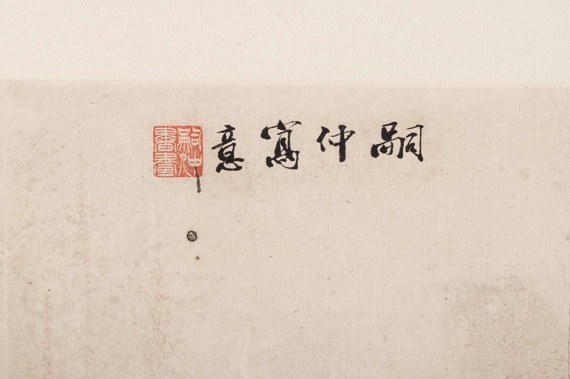Two Chinese Hanging Scrolls Depicting Flowers and Plants