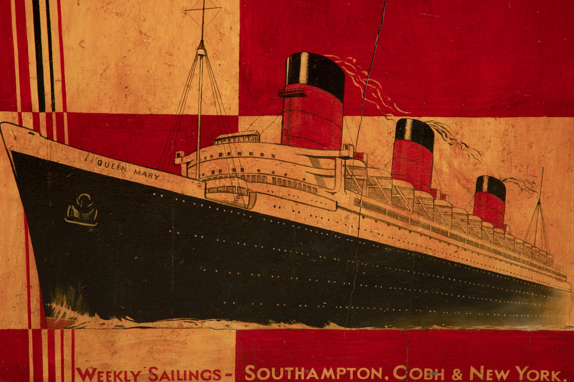 A Painted Steamship Advertising Panel After William Howard Jarvis