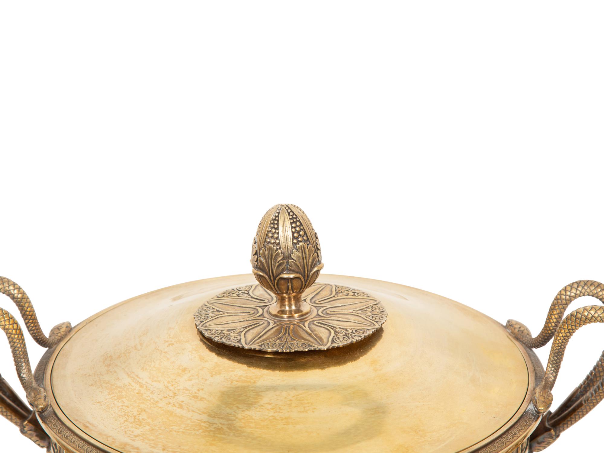 A French Parcel Gilt Silver Three-Piece Table Garniture