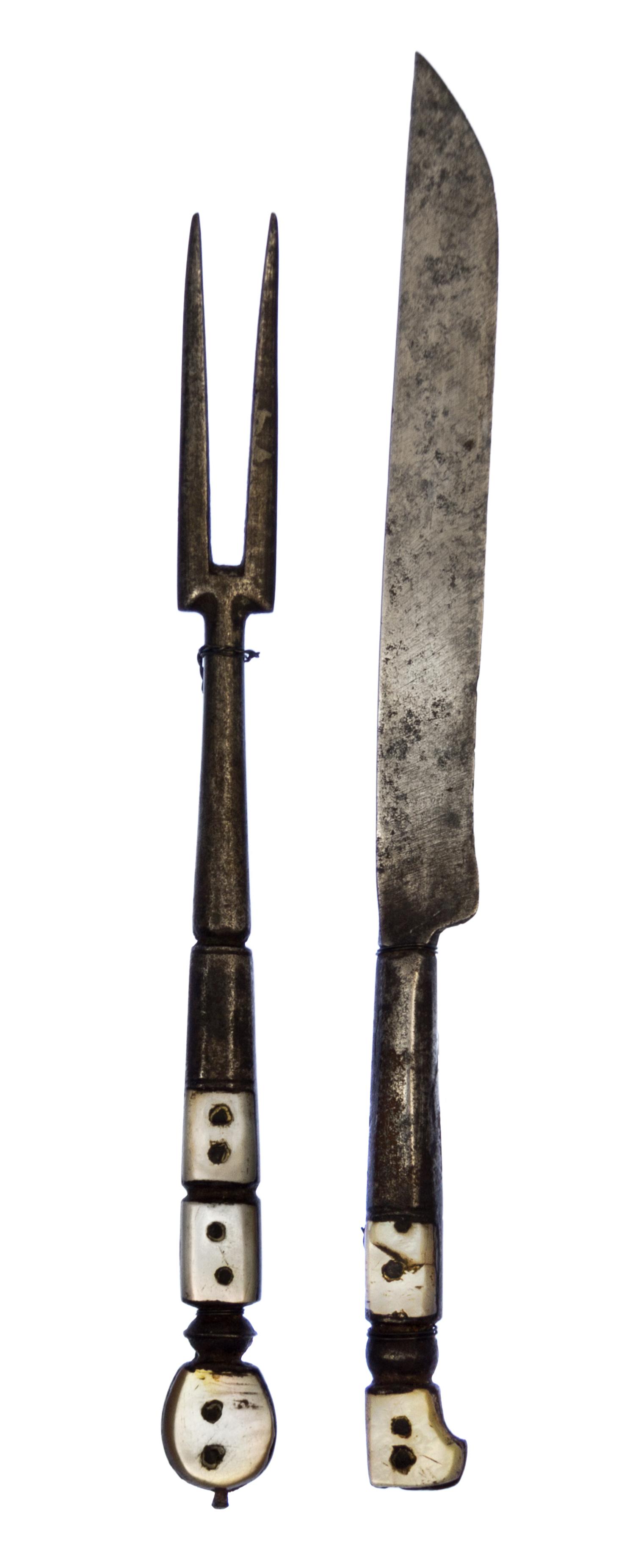A Continental Steel Knife and Fork Set Length of longer 7 7/8 inches. — LIKELY FRENCH, 16TH/17TH CENTURY