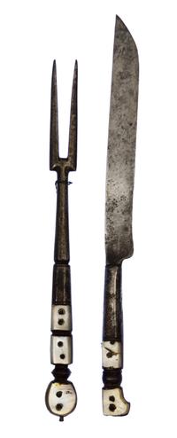 A Continental Steel Knife and Fork Set Length of longer 7 7/8 inches. — LIKELY FRENCH, 16TH/17TH CENTURY