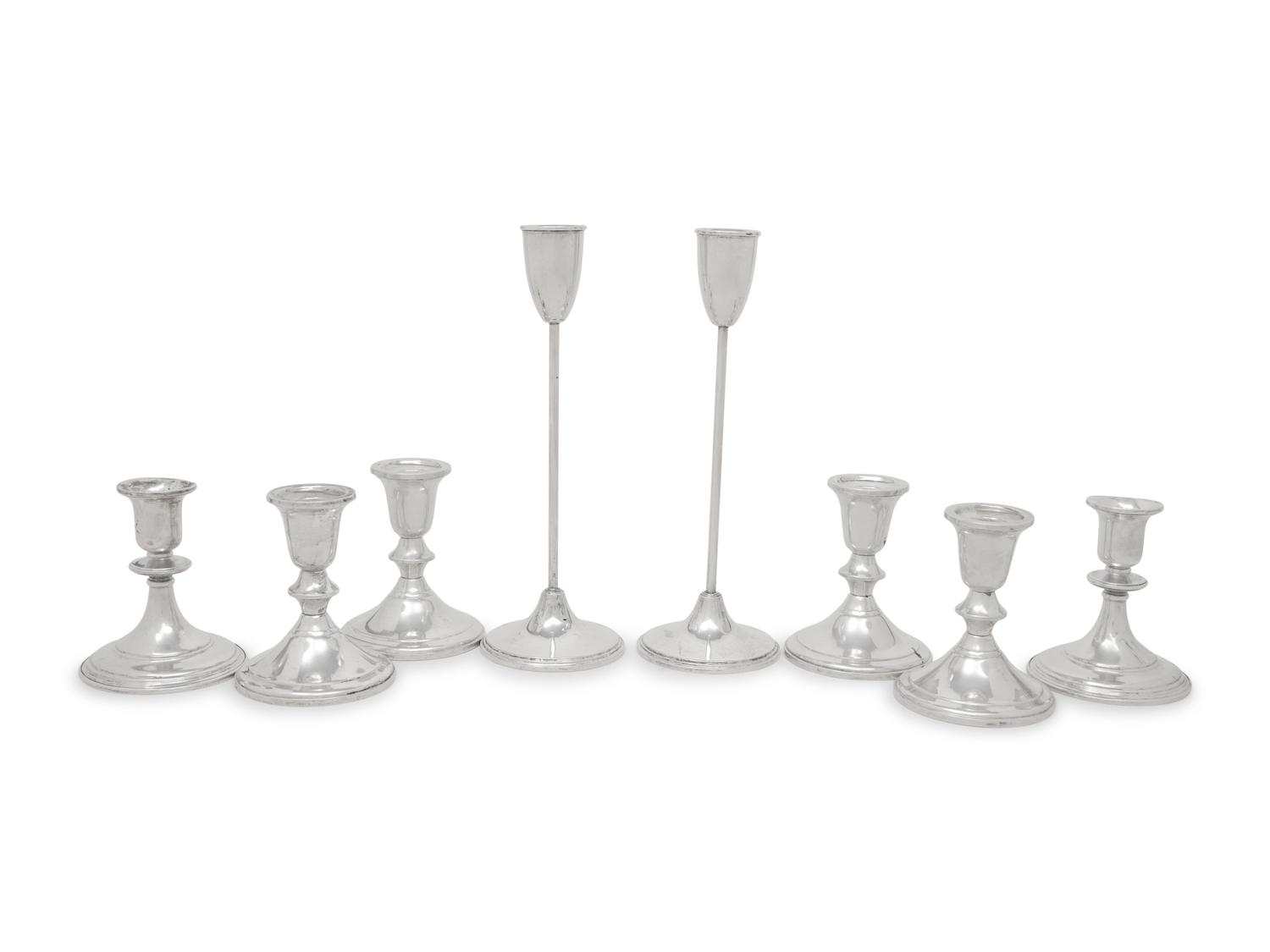 A Group of American Silver Candlesticks