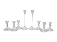 A Group of American Silver Candlesticks