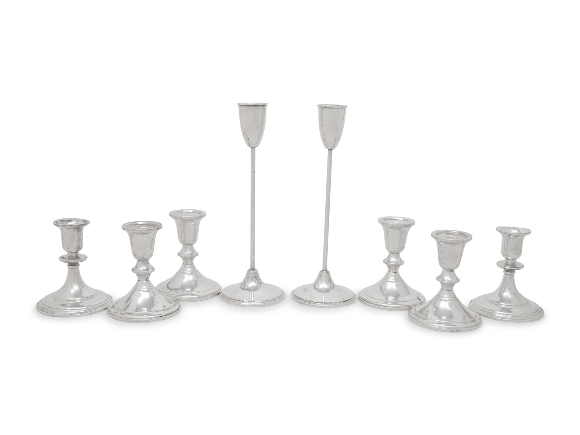 A Group of American Silver Candlesticks